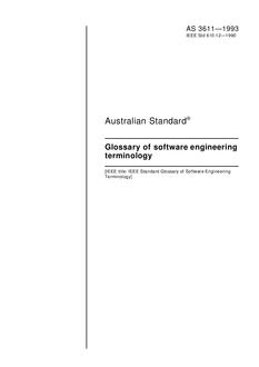 AS 3611: 01/01/1993 Glossary of software engineering terminology