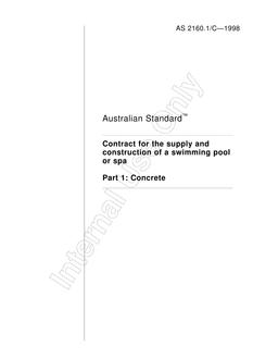 AS 2160.1 C: 01/01/1998 Contract for the supply and construction of a swimming pool or spa, Part 1C: Concrete swimming pool or spa (with carbon copy)