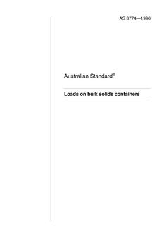 AS 3774: 10/05/1996 Loads on bulk solids containers