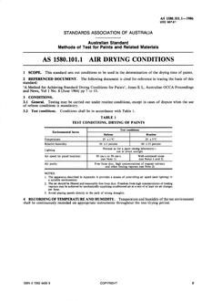 AS 1580.101.1: 01/01/1986 Paints and related materials – Methods of test – Air drying conditions