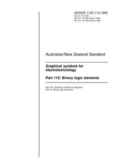 AS/NZS 1102.112: 01/05/1995 Graphical symbols for electrotechnology, Part 112: Binary logic elements