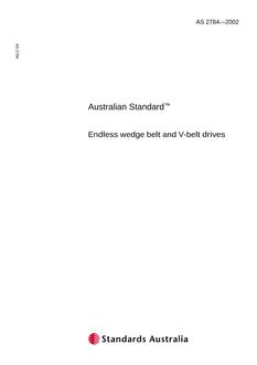 AS 2784: 01/01/2002 Endless wedge belt and V-belt drives