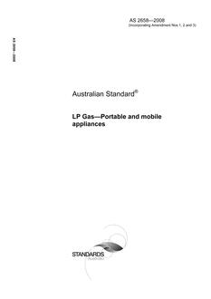 AS 2658: 02/05/2008 LP Gas – Portable and mobile appliances
