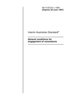 AS 4122(INT): 01/01/1993 General conditions for engagement of consultants