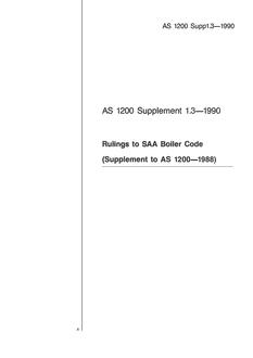 AS 1200 SUPP 1.3: 01/01/1990 Rulings to the SAA Boiler Code (Supplement to AS 1200-1988)