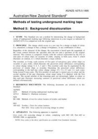 AS/NZS 4275.5: 04/05/1995 Methods of testing underground marking tape, Method 5: Background discolouration