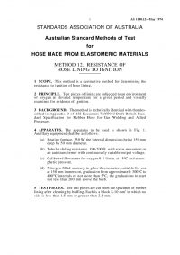 AS 1180.12: 11/01/1974 Methods of test for hose made from elastomeric materials – Resistance to ignition