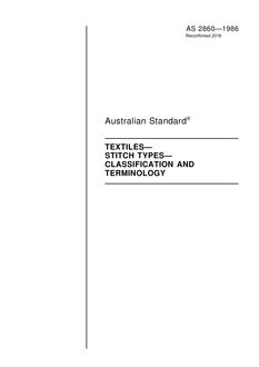 AS 2860: 05/05/1986 Textiles – Stitch types – Classification and terminology
