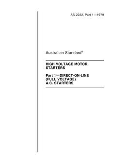 AS 2232.1: 12/31/1978 High voltage motor starters – Direct-on-line (full voltage) a.c. starters