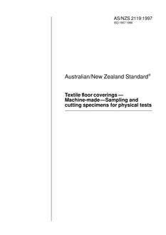 AS/NZS 2119: 08/05/1997 Textile floor coverings – Machine-made – Sampling and cutting specimens for physical tests