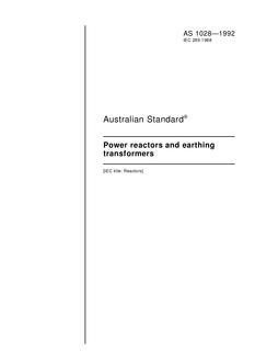 AS 1028: 01/01/1992 Power reactors and earthing transformers