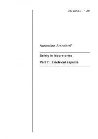 AS 2243.7: 12/31/1990 Safety in laboratories – Electrical aspects