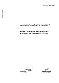 AS/NZS 3105: 09/27/2012 Approval and test specification – Electrical portable outlet devices