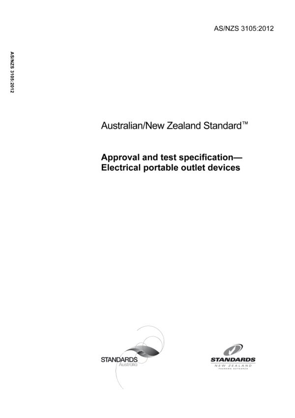 AS/NZS 3105: 09/27/2012 Approval and test specification – Electrical portable outlet devices