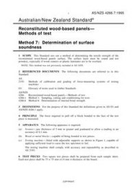 AS/NZS 4266.7: 04/05/1995 Reconstituted wood-based panels – Methods of test, Method 7: Determination of surface soundness