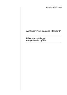 AS/NZS 4536: 04/05/1999 Life cycle costing – An application guide