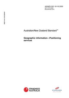 AS/NZS ISO 19116: 04/27/2005 Geographic information – Positioning services