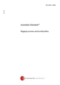 AS 2319: 10/12/2001 Rigging screws and turnbuckles