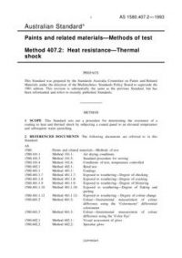 AS 1580.407.2: 01/01/1993 Paints and related materials – Methods of test, Method 407.2: Heat resistance – Thermal shock