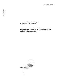 AS 4466: 04/05/1998 Hygienic production of rabbit meat for human consumption