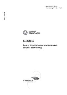 AS 1576.3: 03/17/2015 Scaffolding, Part 3: Prefabricated and tube-and-coupler scaffolding