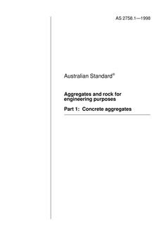 AS 2758.1: 01/01/1998 Aggregates and rock for engineering purposes – Concrete aggregates