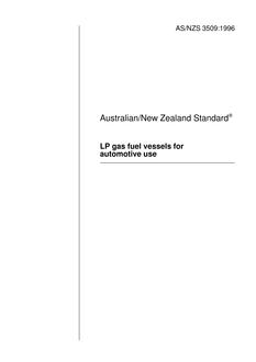 AS/NZS 3509: 12/05/1996 LP gas fuel vessels for automotive use