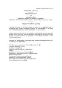 AS 3580.4.1: 06/12/2008 Methods of sampling and analysis of ambient air, Method 4.1: Determination of sulfur dioxide – Direct reading instrumental method