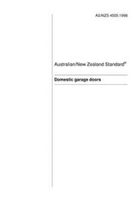 AS/NZS 4505: 04/05/1998 Domestic garage doors