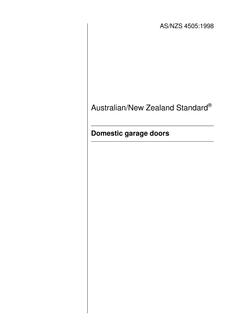 AS/NZS 4505: 04/05/1998 Domestic garage doors