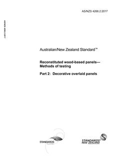 AS/NZS 4266.2: 12/13/2017 Reconstituted wood-based panels – Methods of testing, Part 2: Decorative overlaid panels