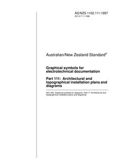 AS/NZS 1102.111: 12/05/1997 Graphical symbols for electrotechnical documentation, Part 111: Architectural and topographical installation plans and diagrams