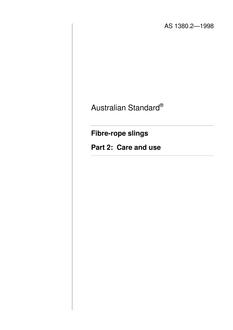 AS 1380.2: 01/01/1998 Fibre-rope slings – Care and use