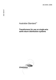 AS 2558: 03/27/2006 Transformers for use on single-wire earth-return distribution systems