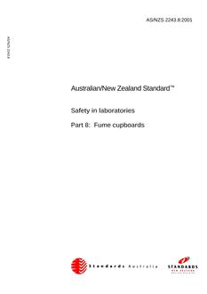 AS/NZS 2243.8: 03/06/2001 Safety in laboratories, Part 8: Fume cupboards