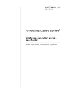 AS/NZS 4011: 05/05/1997 Single-use examination gloves – Specification