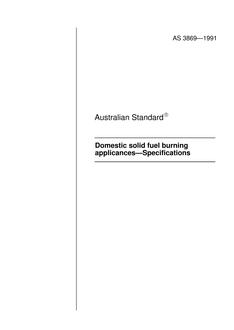 AS 3869: 01/01/1991 Domestic solid fuel burning appliances – Specifications