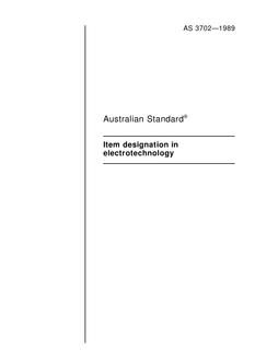 AS 3702: 06/18/1989 Item designation in electrotechnology