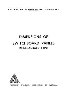 AS C88: 06/08/1960 Dimensions of switchboard panels (mineral-base type)