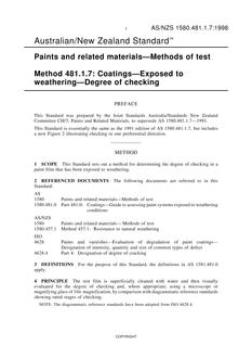 AS/NZS 1580.481.1.7: 07/05/1998 Paints and related materials – Methods of test, Method 481.1.7: Coatings – Exposed to weathering – Degree of checking