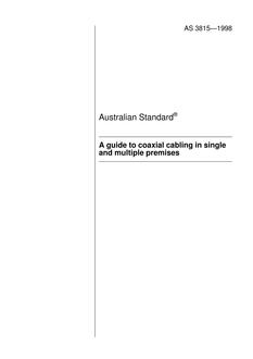 AS 3815: 01/01/1998 A guide to coaxial cabling in single and multiple premises