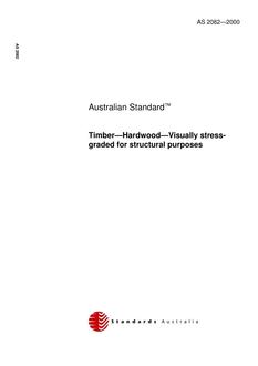AS 2082: 01/01/2000 Timber – Hardwood – Visually stress-graded for structural purposes