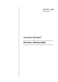 AS 2792: 07/13/1992 Fire hose – Delivery layflat