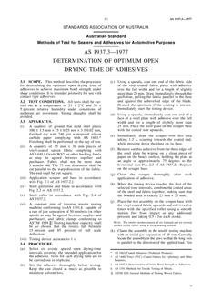 AS 1937.3: 01/01/1977 Methods of test for sealers and adhesives for automotive purposes – Determination of optimum open drying time of adhesives