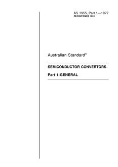 AS 1955.1: 06/30/1977 Semiconductor Convertors, Part 1: General