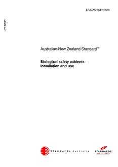 AS/NZS 2647: 03/15/2000 Biological safety cabinets – Installation and use