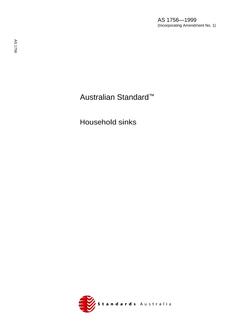 AS 1756: 02/05/1999 Household sinks AS 1756: 02/05/1999 Household sinks