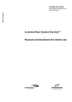 AS/NZS 2270: 11/21/2006 Plywood and blockboard for interior use