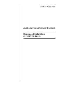AS/NZS 4290: 08/05/1995 Design and installation of revolving doors