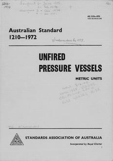 AS 1210: 01/01/1972 Unfired pressure vessels AS 1210: 01/01/1972 Unfired pressure vessels